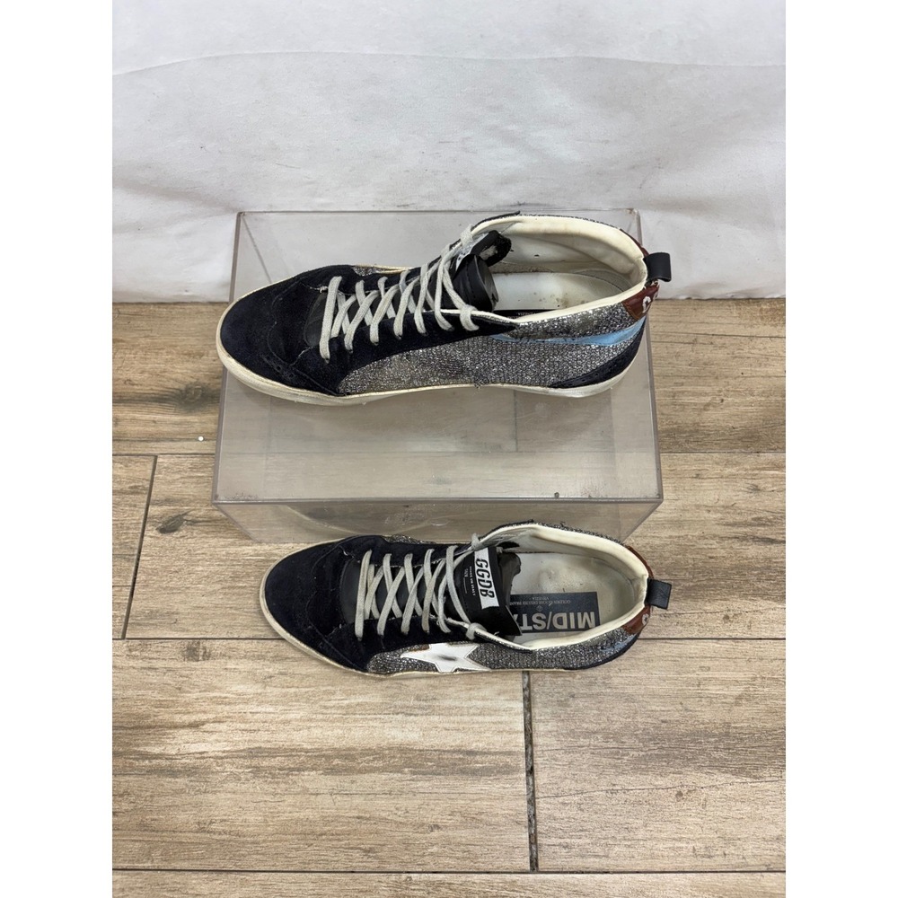 Golden Goose Deluxe Brand Mid Star Glitter Black EU 40 US Size 9 Made in Italy - Picture 10 of 10